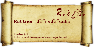 Ruttner Árvácska névjegykártya